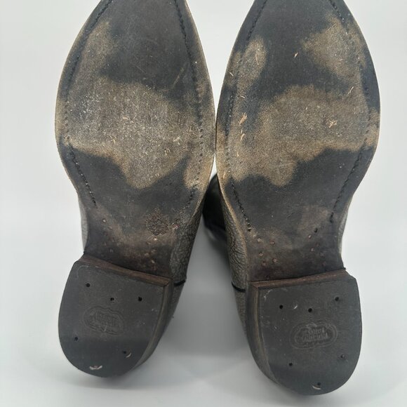 Nocona Vintage Black Leather Cowboy Boots Western Stitch Size 8D Made in USA - Picture 8 of 15